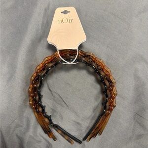 nOir Jewelry Black and Brown Comb Headbands 5 Pack